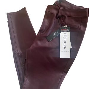 NWT! Faux Leather Skinny Pants - Size 6 - Maroon Color